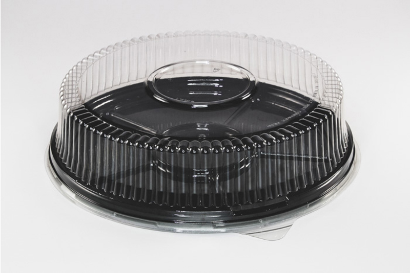 Compartment Lazy Susan Platter With Fluted Tabbed Dome Lid