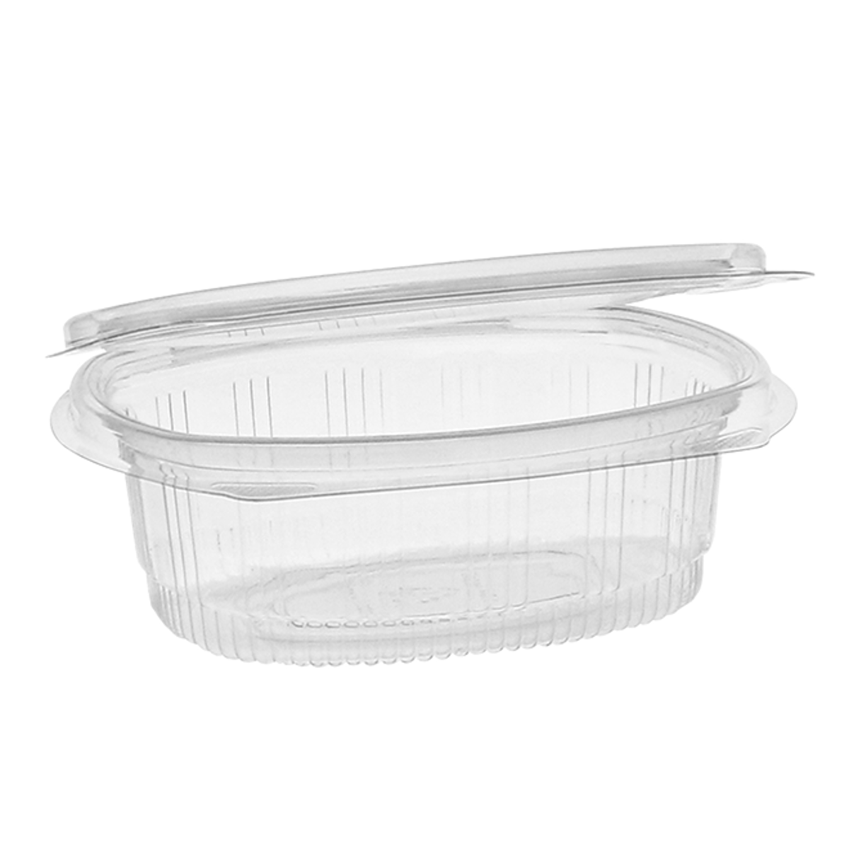 12oz Recycled Plastic Hinged Lid 1 Compartment Takeout Deli Container,  Clear, 200 ct.