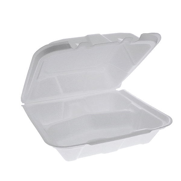 9 X 9 1-Compartment Foam Hinged Container 200/Case – To Go Packaging
