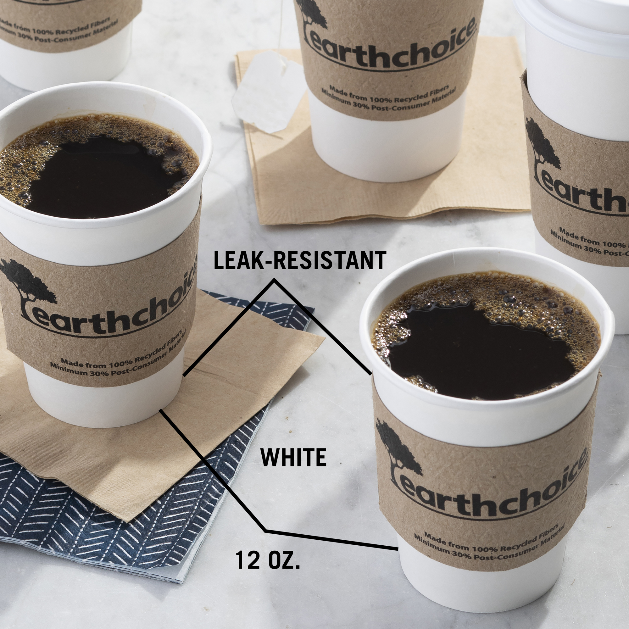 12 oz Winter Embossed Paper Cup with Lid Sets — HAKOWARE by