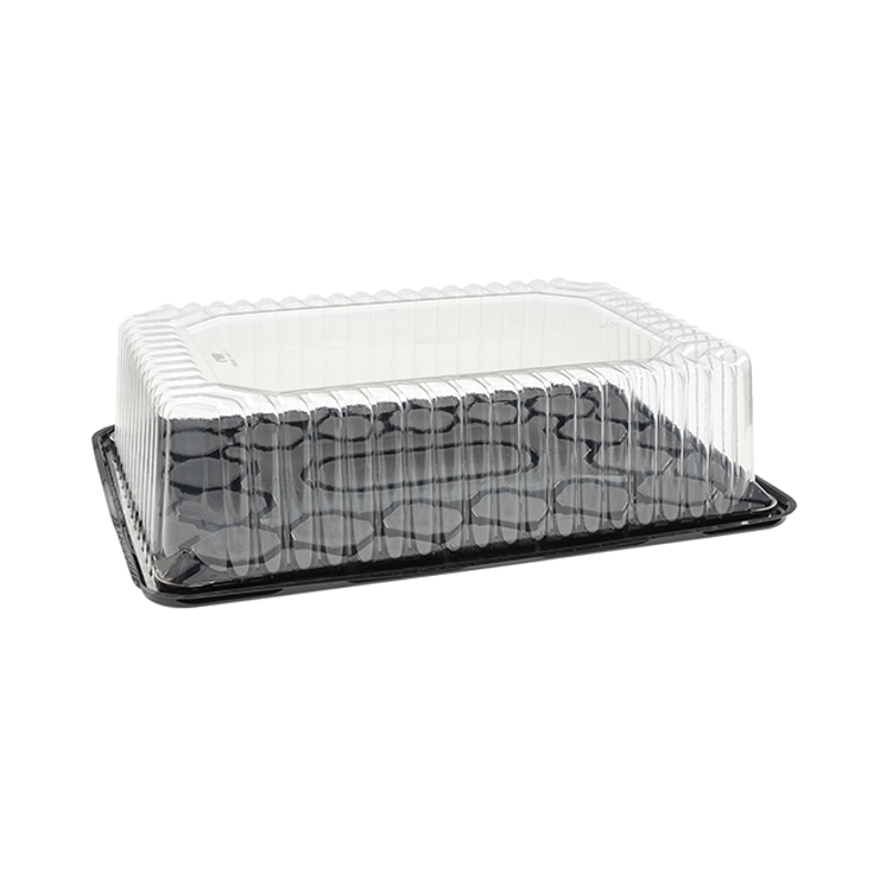 1-4-sheet-cake-with-3-75-fluted-dome-and-base-black-base-clear-dome