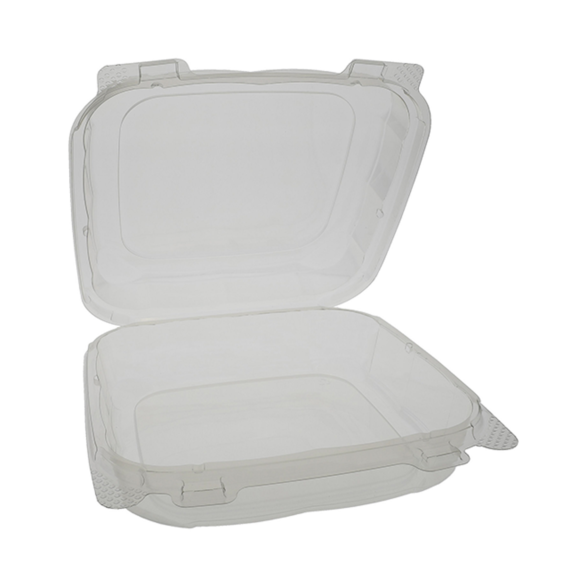 5 x 5 x 3 Recycled Plastic Hinged Lid 1 Compartment Takeout Container,  Clear, 375 ct.