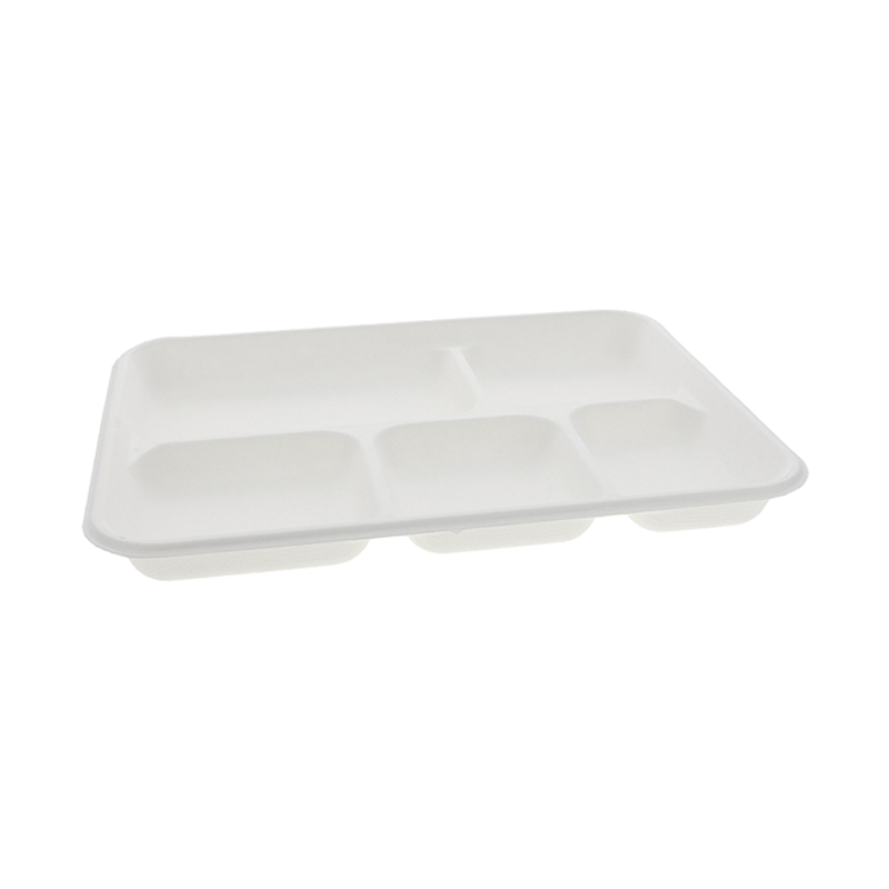 PFAS-Free Fiber Blend 5-Compartment School Lunch Tray | Pactiv