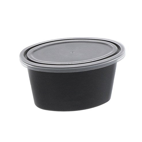 Ellipso® 5 oz. Microwavable Portion Cup and Lid Combo, Black, 500