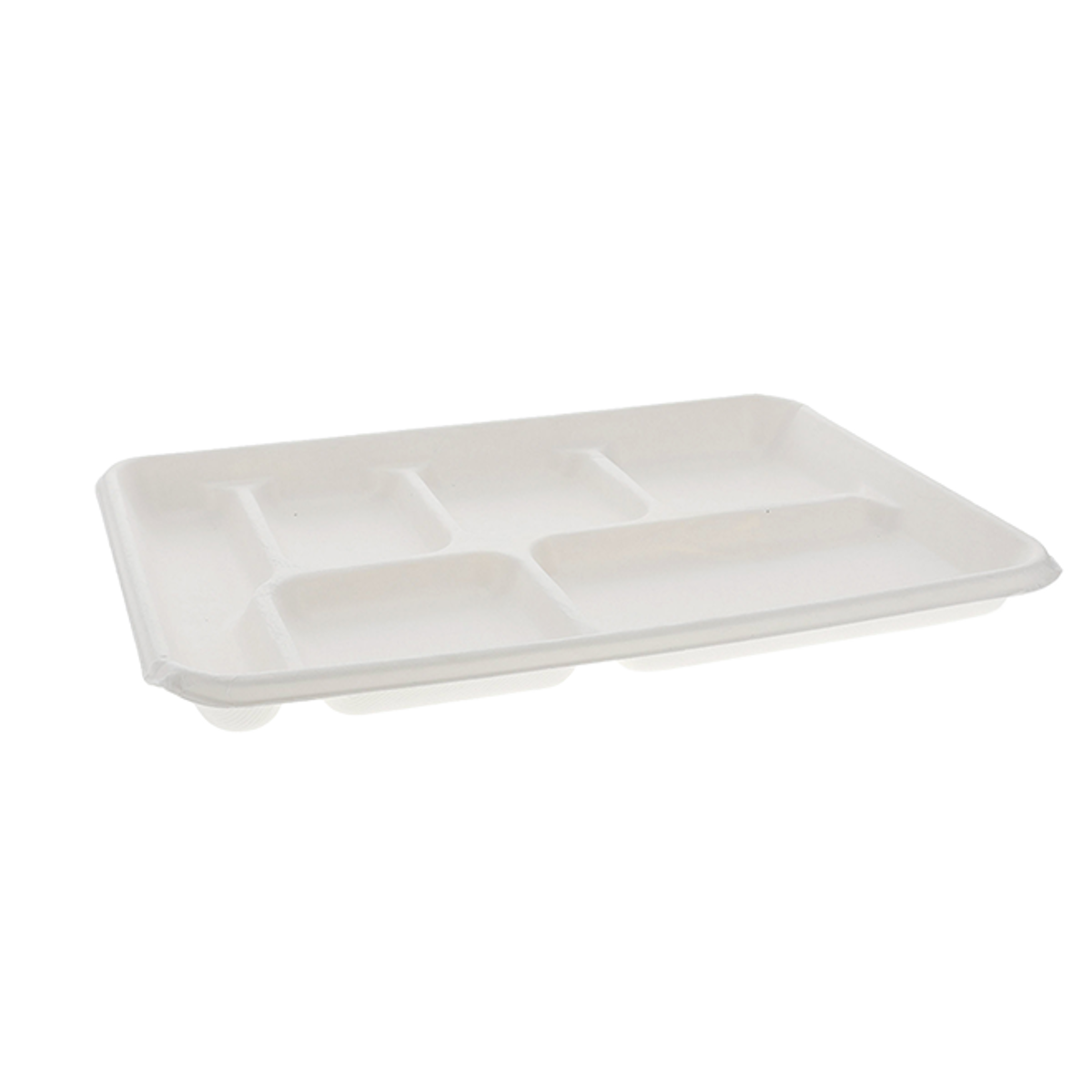 12.75” x 8.5” x 1.25” Compostable Molded Fiber 6 Compartment Tray