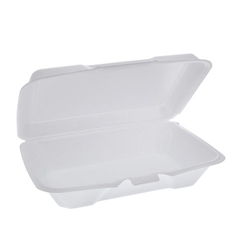 8 X 8 HINGED TRAY / FOAM / 1 COMPARTMENT / WHITE (200/CS