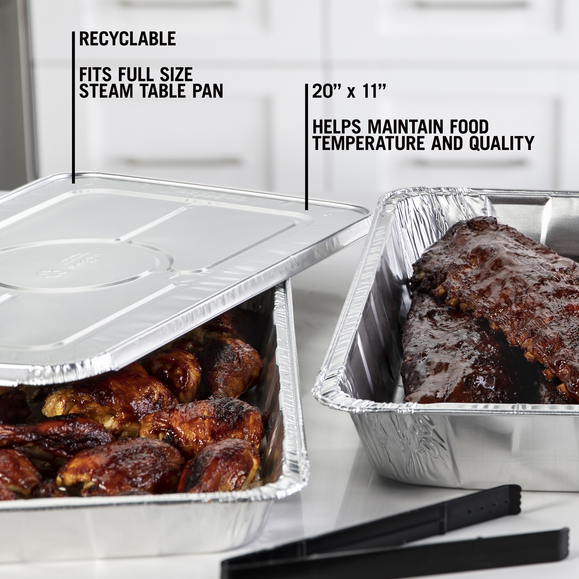 Pactiv Y112045dg Gold Aluminum Foil Full Size Pan Lid - 80 / CS