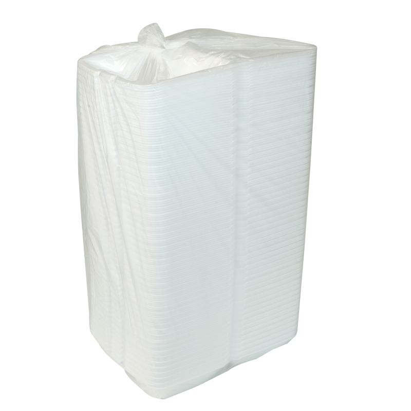 PCT 3-Compartment Foam Hinged Lid Containers, White - 150 Per