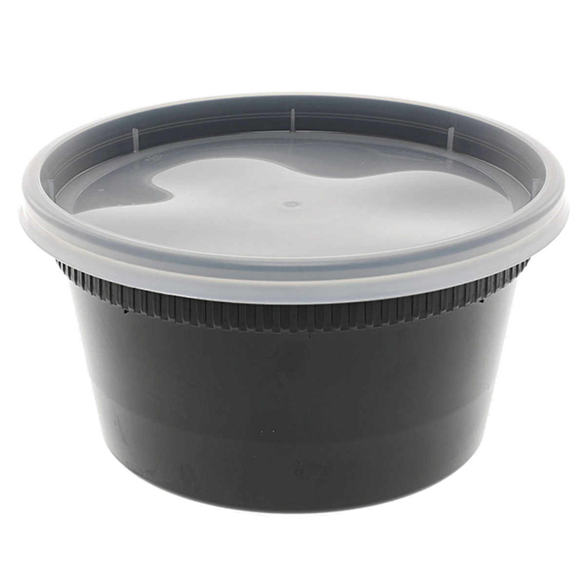 DELItainer® 12 oz. Round Takeout Container and Lid Combo, Black  /Translucent, 240 ct.
