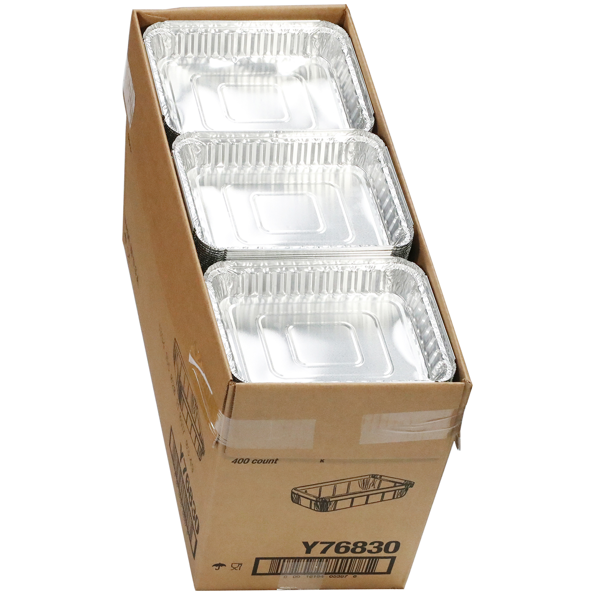1 1/2 Lb. 25 oz. Oblong Aluminum Takeout Container, 400 Ct