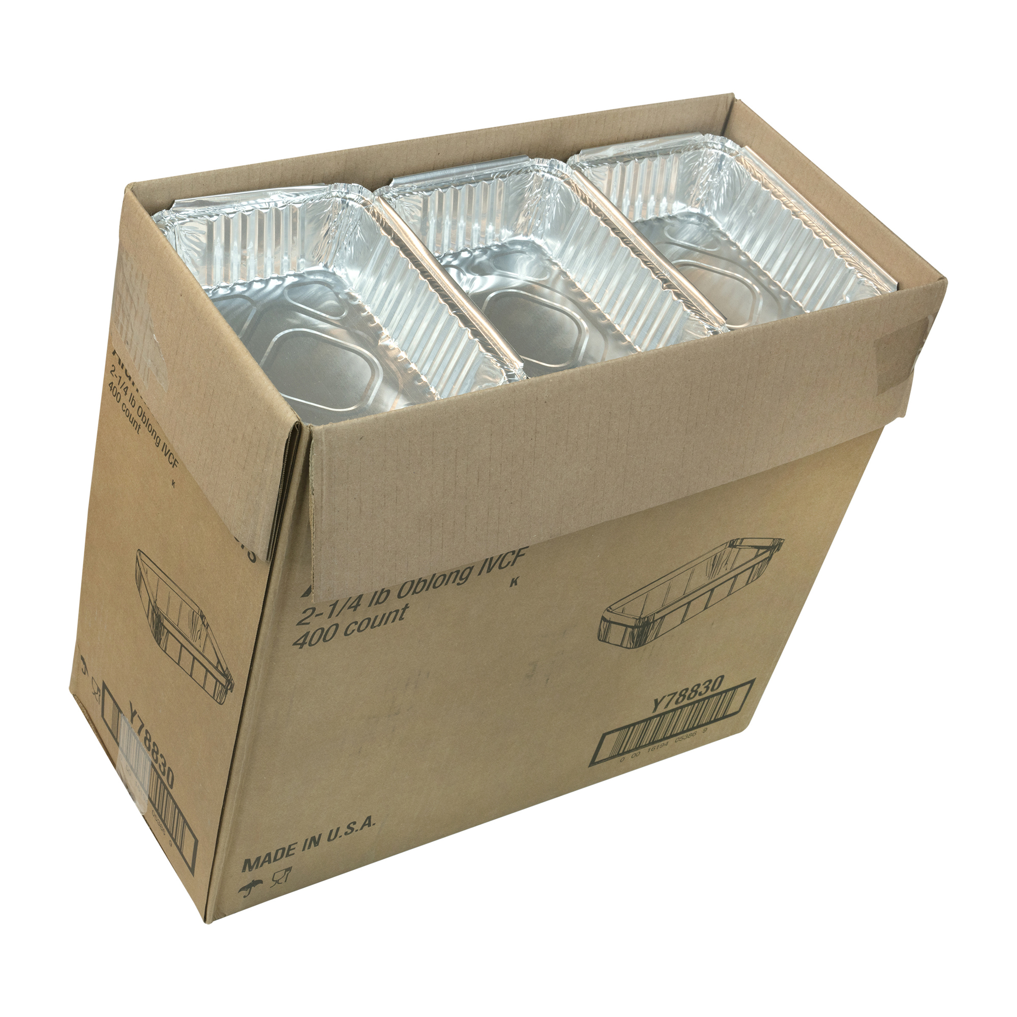 2-1/4 Lb Oblong Foil Containers, Western Plastics 588B