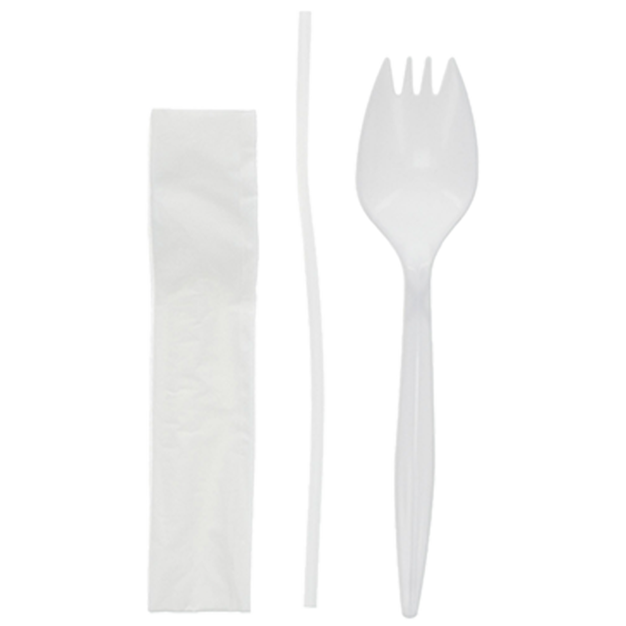 | Cutlery Weight Evergreen Fieldware® Wrapped Set Napkin, Medium (Spork, Plastic Pactiv Straw) 10\