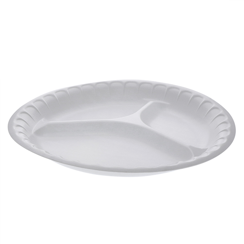 Pactiv 150-Pack White Eps Foam Disposable Dinner Plates at