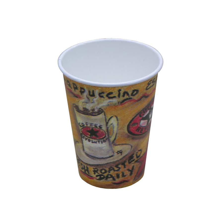 12 oz. Paper Hot Cup, Coffee Revolution Print | Pactiv Evergreen