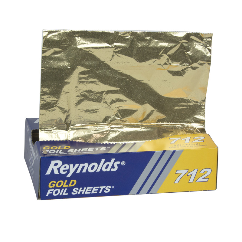 Reynolds® 712 Aluminum Foil Sheets - Gold - Interfolded - 9 x