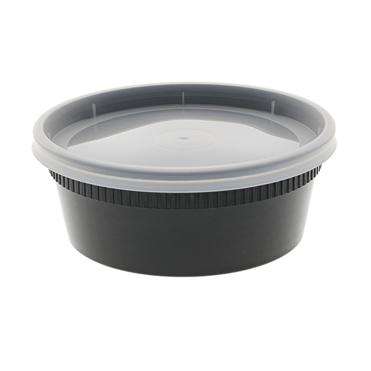 8 oz. Round Microwaveable Deli Container Combo Set (Clear) 48/PK –