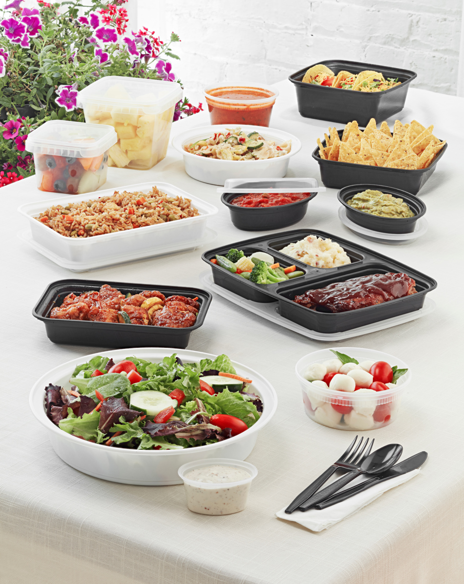 VERSAtainer® 8 oz. Microwavable Oval Takeout Container and Lid