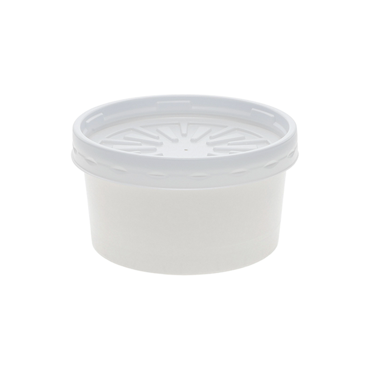 8 oz. Paper Food Containers With Vented Lids, To Go Hot Soup Bowls,  Disposable Ice Cream Cups, White