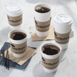 hot coffee and tea in earth choice cups