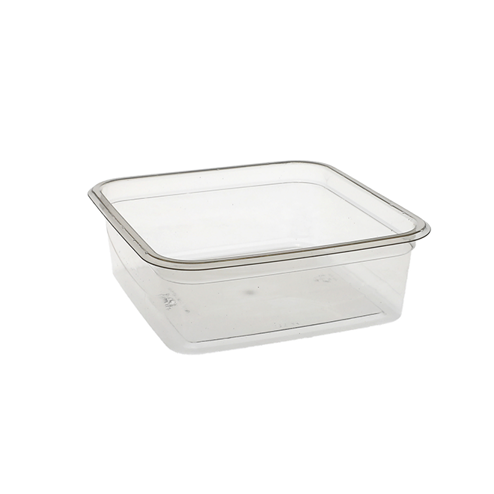 Square Plastic Container with overfit lid, 6-3/4 x 3-3/16 x 1-5/8, 082c