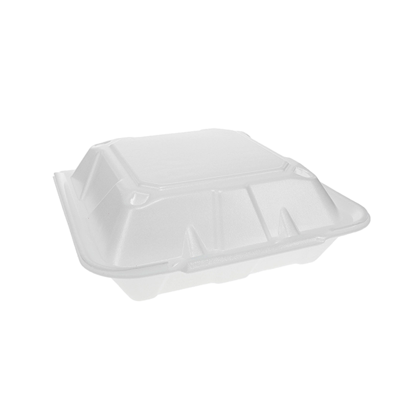 Pactiv Foam Lid Containers 8.42x8.15x3 3-compartment Ytd18803econ : Target