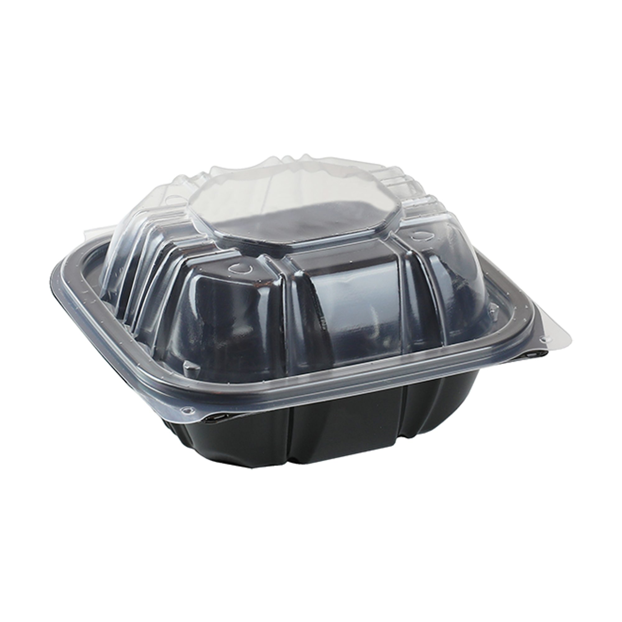 CLX225A-CL, Clear 6 x 6 Hinged Square Container