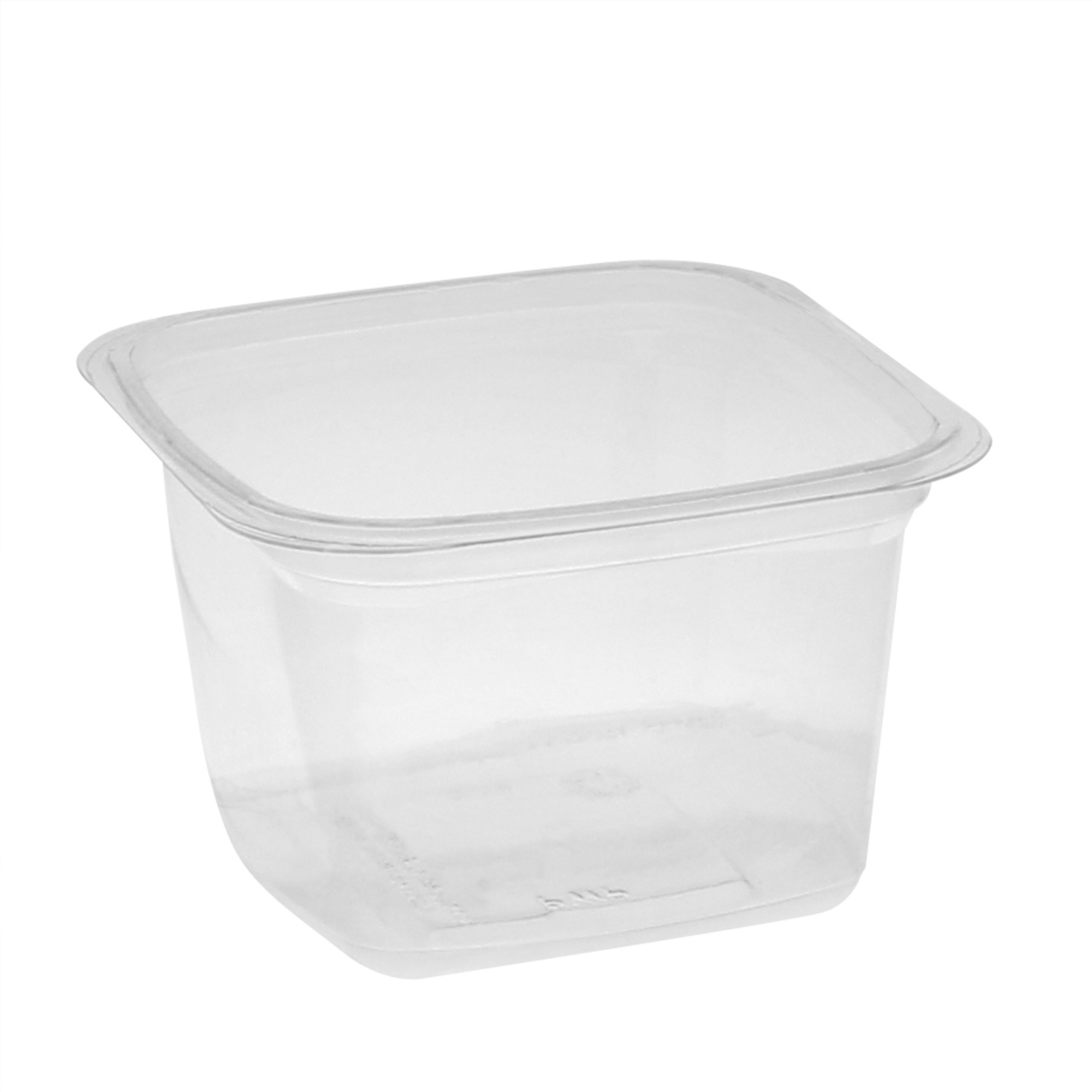 4 16 oz. Recycled Plastic Square Container, Clear, 480 ct