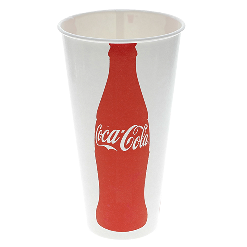 24 oz. Poly Coated Paper Cold Cup, Iconic Coke Print | Pactiv Evergreen