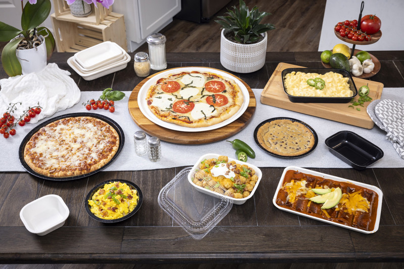 24 oz. Pressware Classic Stoneware Dual-Ovenable Paperboard Tray