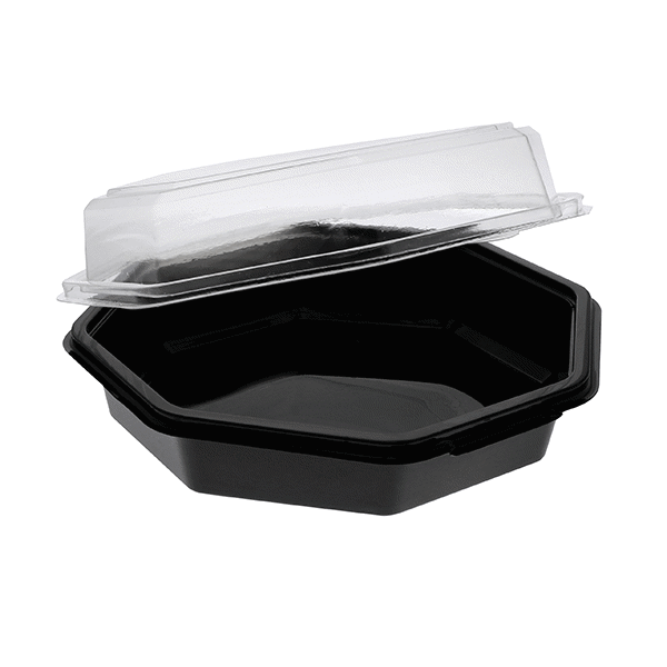 6 32 oz. Recycled Plastic Square Container, Clear, 360 ct.