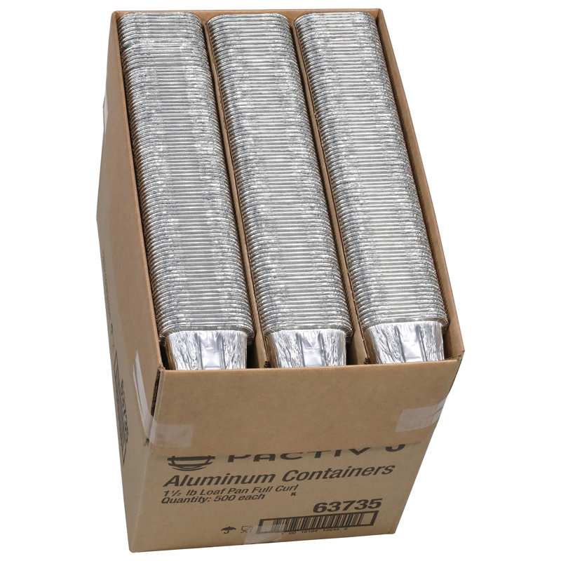 Aluminum 1-1/2Lb Loaf Pan Full Curl | Pactiv Evergreen Aluminum 1-1/2Lb Loaf Pan Full Curl | Pactiv Evergreen