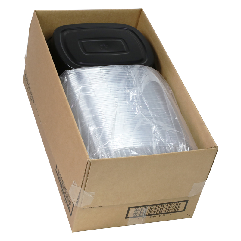 Classic Carry-Out Container, 16 oz, 6.88 x 4.56 x 3, Black/Gold, Aluminum,  100/Carton - Reliable Paper