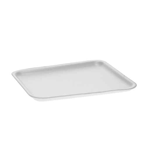 Polystyrene foam tray containing 25% recycled content, 2017-05-18, Refrigerated Frozen Food