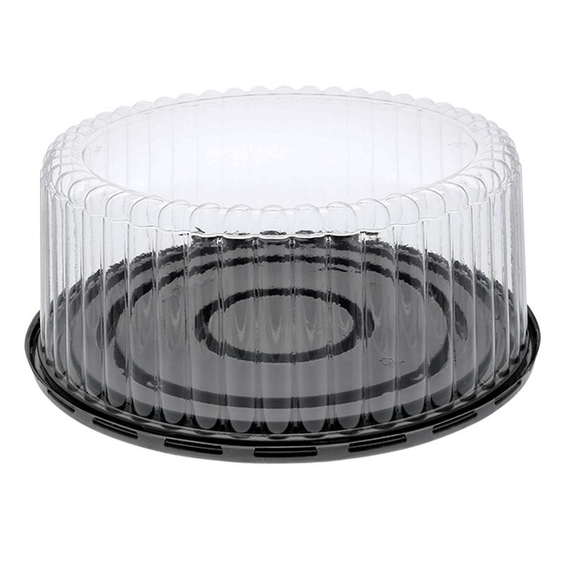 4" SwirlDome and 10" Black Cake Base for 8" Cake, Clear Dome, 100 ct
