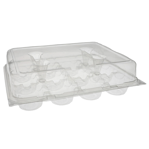 6 60 oz. Recycled Plastic Square Container, Clear, 180 ct.
