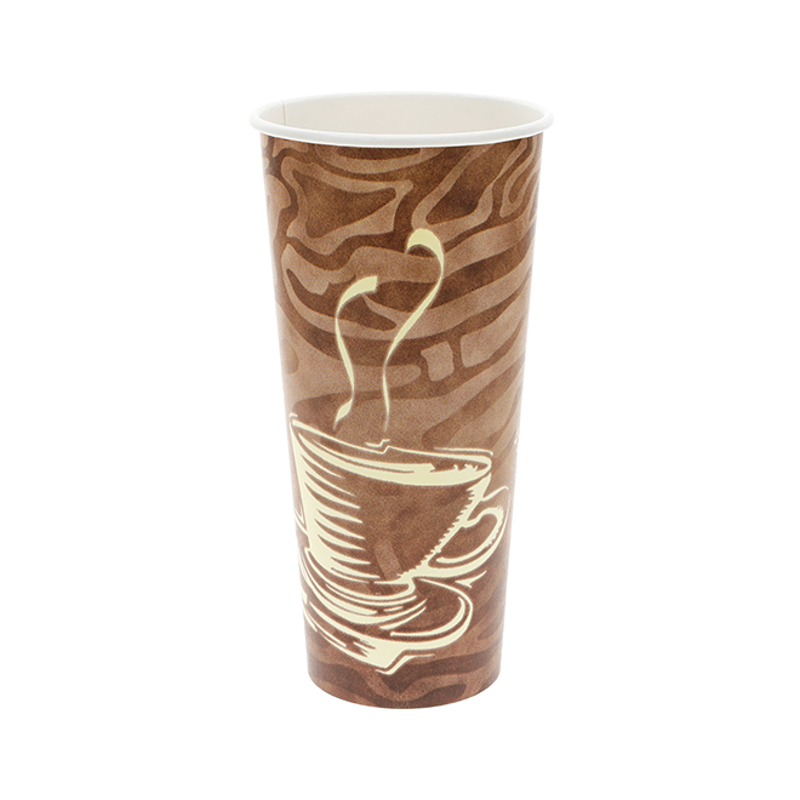 24 oz. Paper Hot Cup, White Swirl Print | Pactiv Evergreen