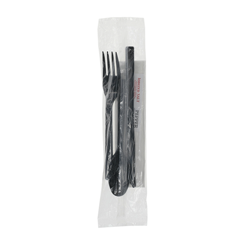 Fieldware® Medium Weight Wrapped Plastic Cutlery Set (Spork, 10\