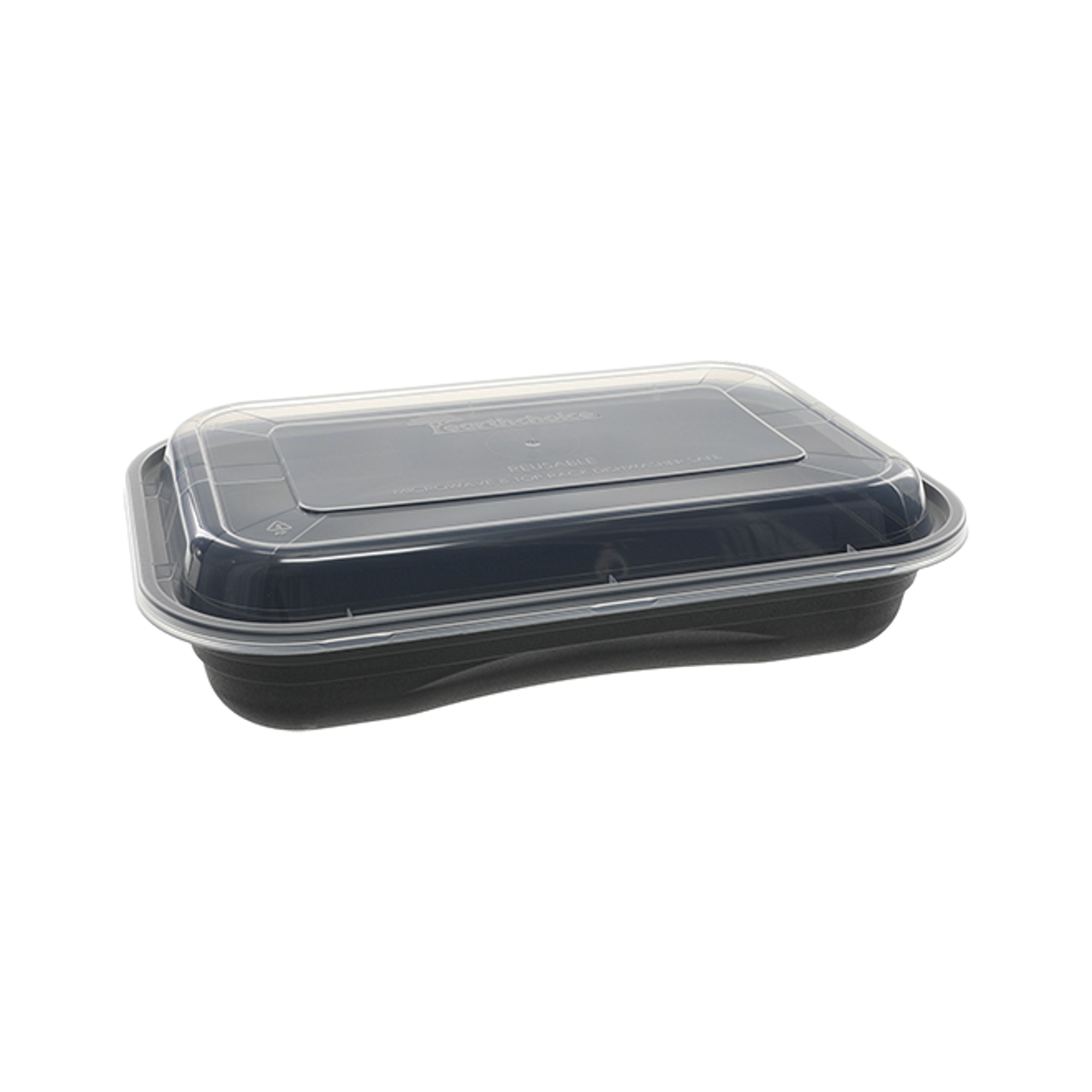 6x8” Microwavable Black 2 Compartment Base