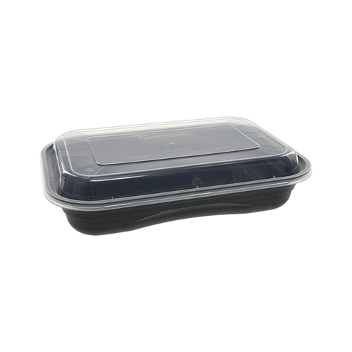 VERSAtainer® 6 oz. Microwavable Oval Takeout Container and Lid Combo,  Black, 150 ct.