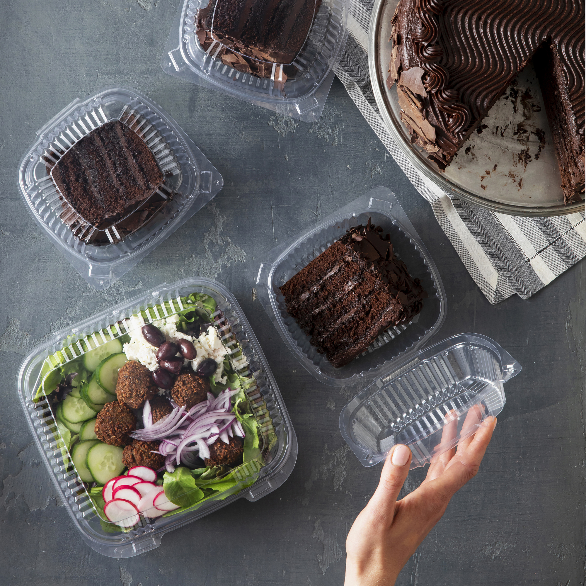 6x6x3 - Compostable Clear PLA Takeout Box (1000 count