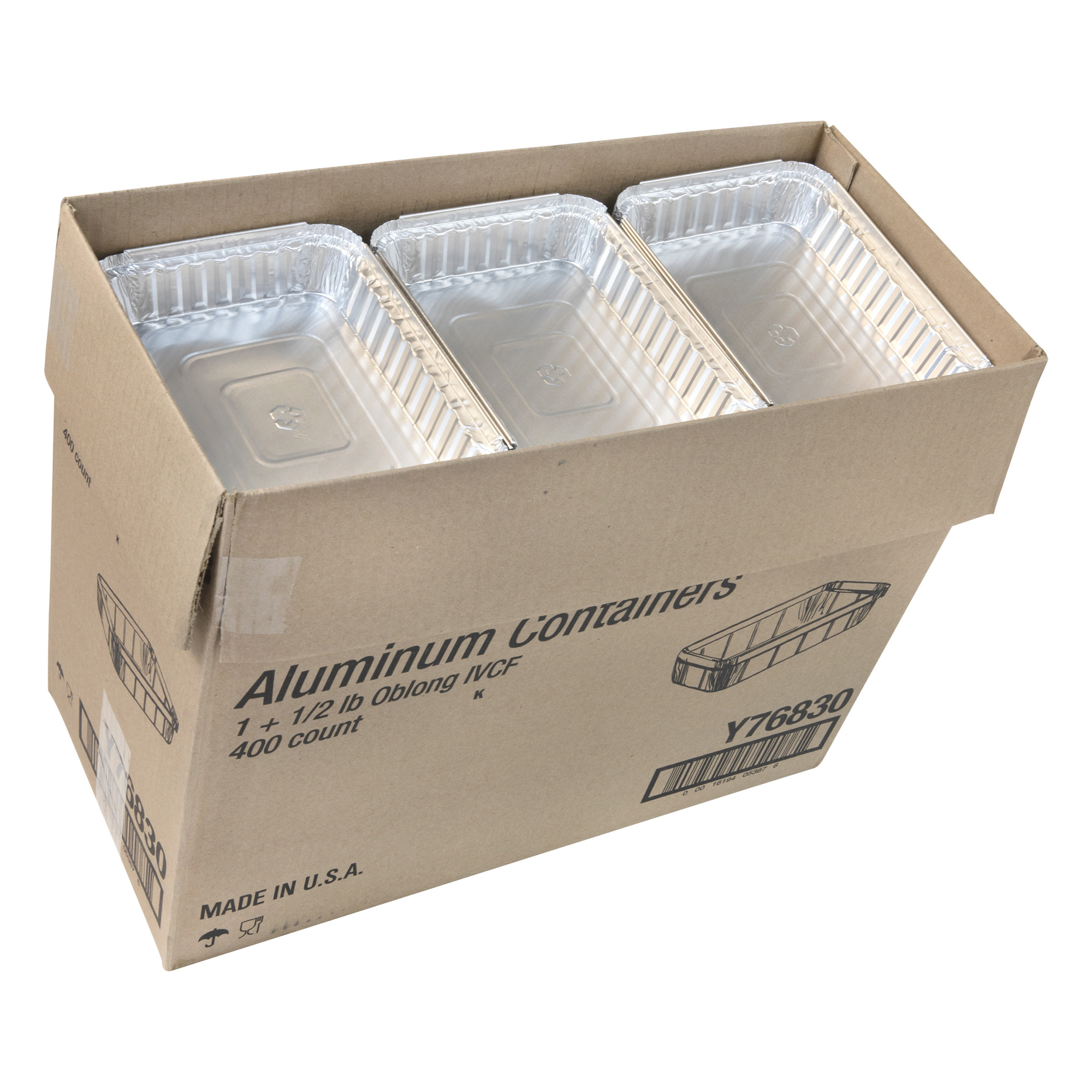 Aluminum Foil Take-Out Containers - 9 x 6 - ULINE - Carton of 250 - S-25388