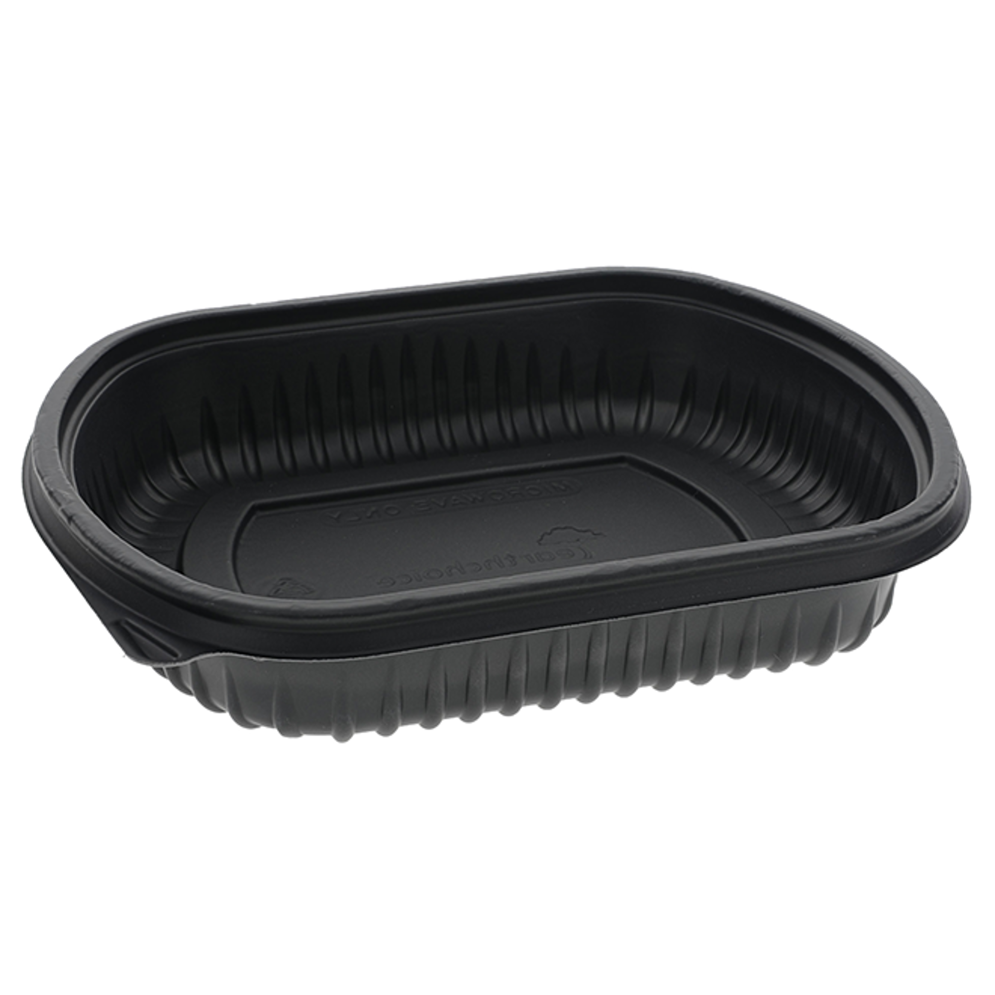 24 oz., 8 x 6.5 x 1.5 Microwavable Rectangle Takeout Container Base,  Black, 252 ct.