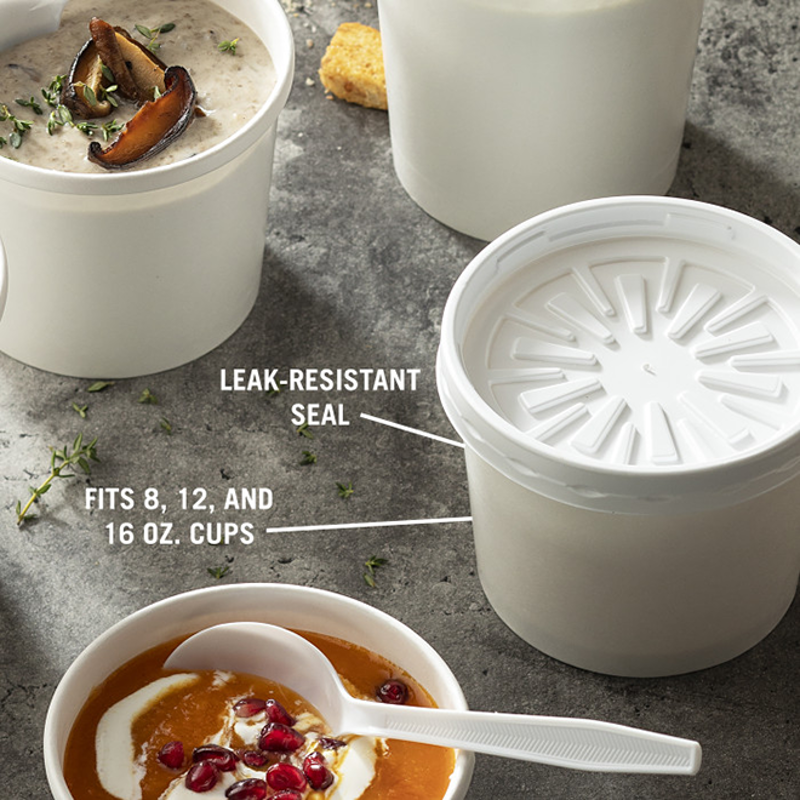 Paper Soup Cup Lids Kit | Pactiv Evergreen