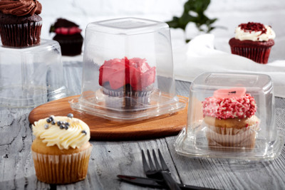 Two piece bakery containers for cupcakes