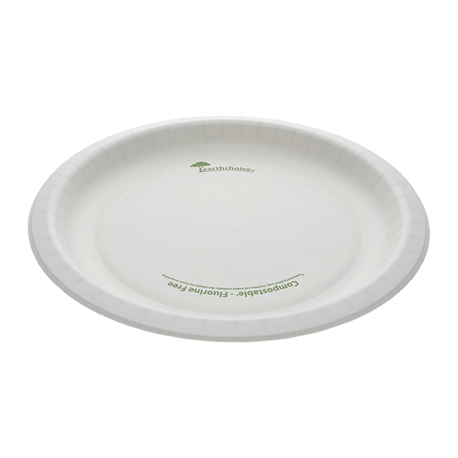 GREENER SETTINGS 10/7 in. White Compostable Disposable Paper Plate