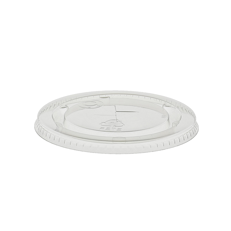Recycled Plastic Flat Lid with Straw Slot for 
