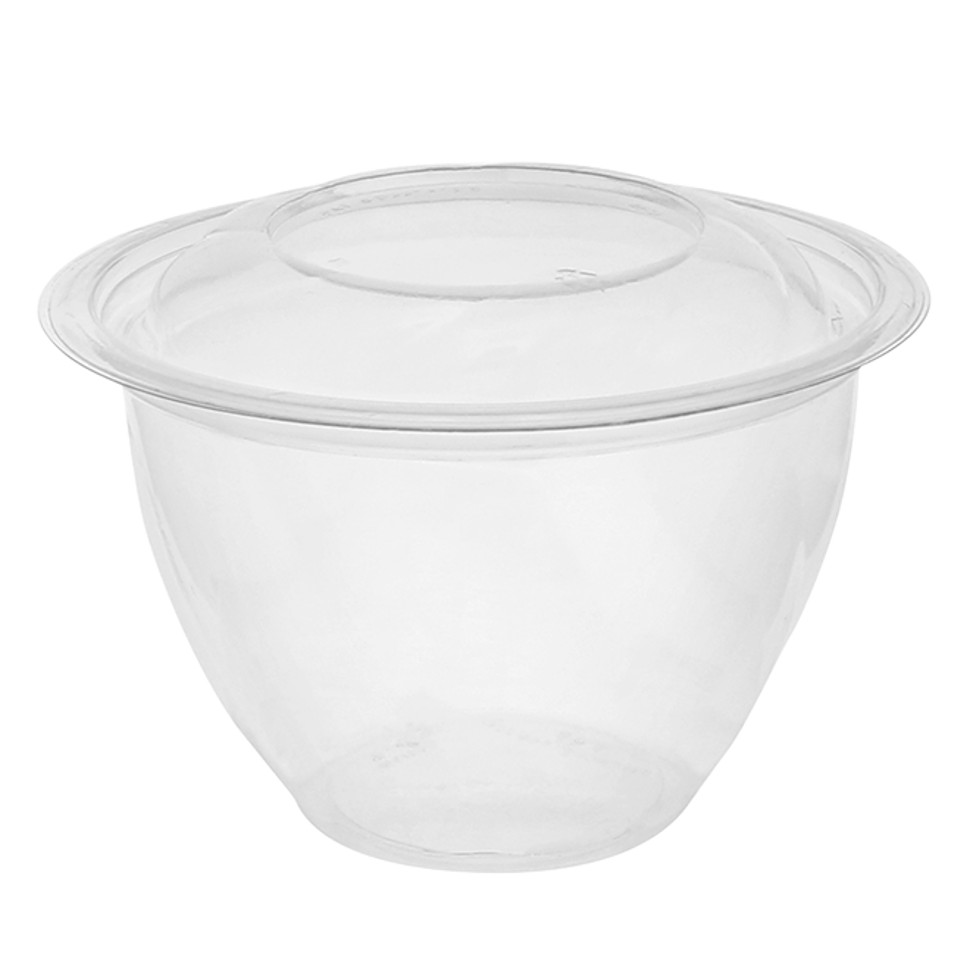 48oz Crystal Clear Plastic Disposable Salad Bowls with Lids To-Go