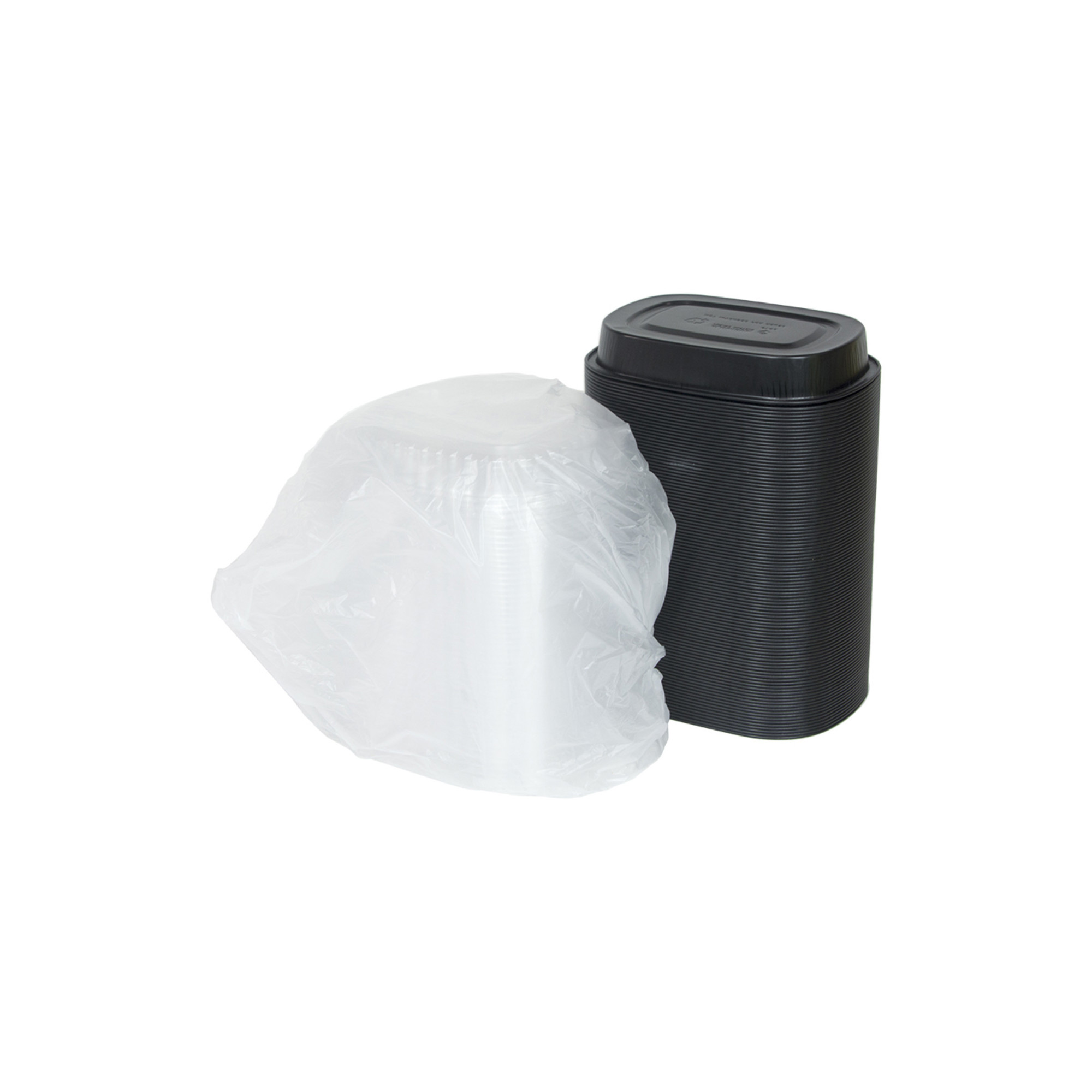 11.25 X 8.88 X 2.16 Aluminum Carry-Out Container, Black And Gold Base  With Clear Dome, 50 Ct.