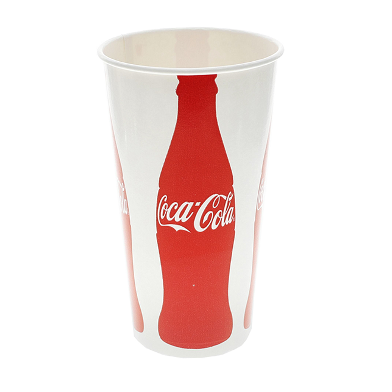 32 oz. Poly Coated Paper Cold Cup, Iconic Coke Print | Pactiv Evergreen