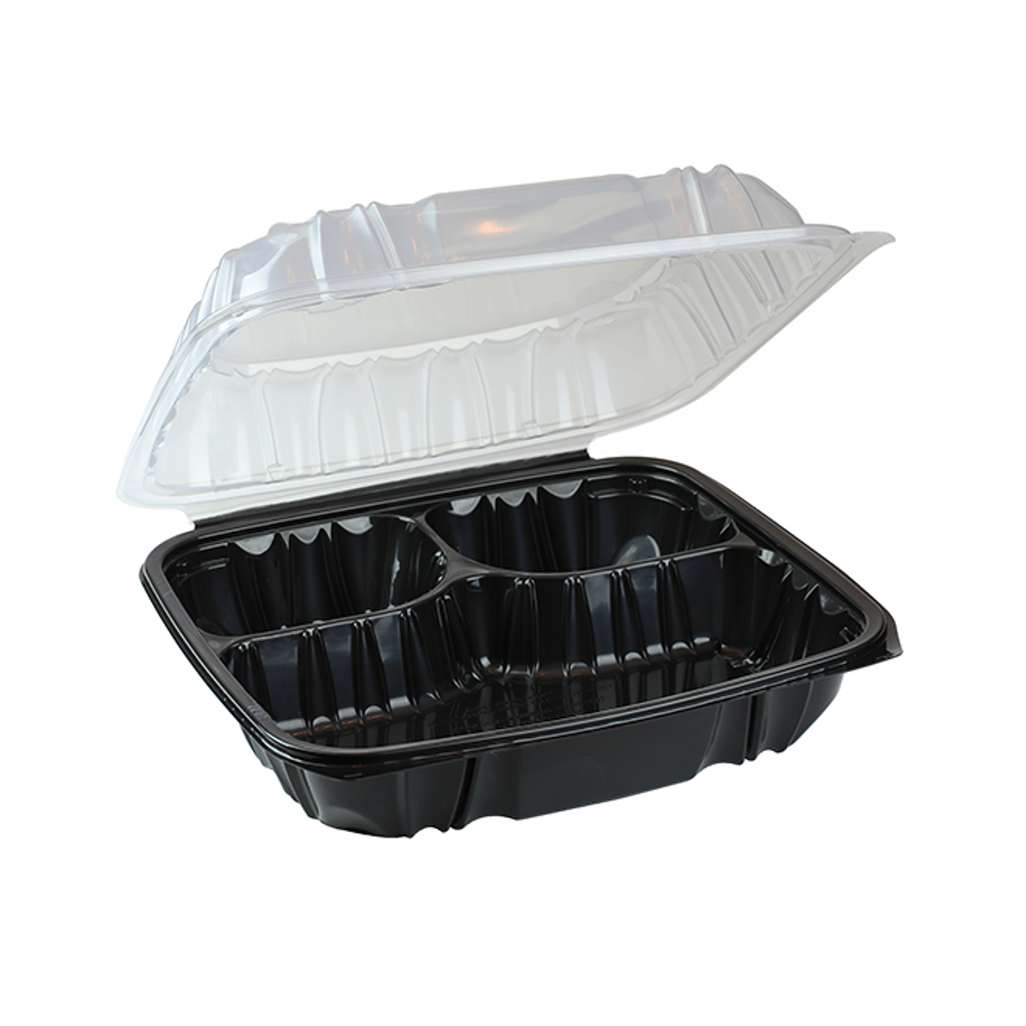 Yanco DP-2336WT 3 Compartment Disposable Container w/ Lid - Plastic, White